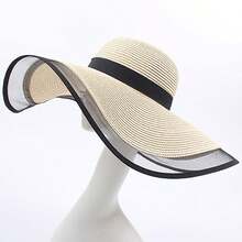 1pc Women's Wide Brim Sun Hat With Mesh Trim, Lightweight Sun Protection, Fashionable Casual For Daily Use - Multicolor - View 4
