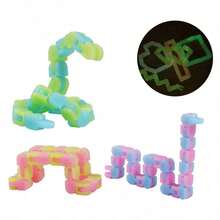 (3pcs) Wacky Tracks Magic Cube Track Puzzle Cube Track Snake Sensory Toy Bike Chain Shape 24 Links Fidget Chain Snap And Click Chain Fidget Toy Other Toys & Hobbies - Multicolor - View 6