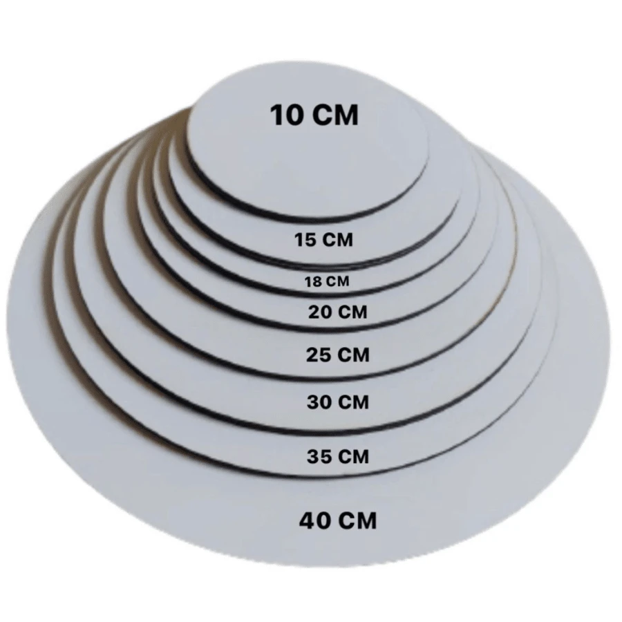Base para Bolo / Tábua para Bolo / Cake Board Liso 3mm -Unidade - ATACADO - Branco - Visão 1