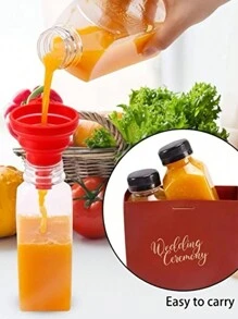 5pcs(Or 1pc) Plastic Juice Bottles With Caps, 8oz 12oz(250ml,350ml),Juice Containers With Lids For Fridge, Reusable Juicing Bottles, Smoothie Bottle, Empty Plastic Juice Bottles, Drink Containers With Lids, Empty Milk Bottles Plastic Smoothie Drink Bottles, Water Bottle, For Outdoor, Camping - Clear - View 5
