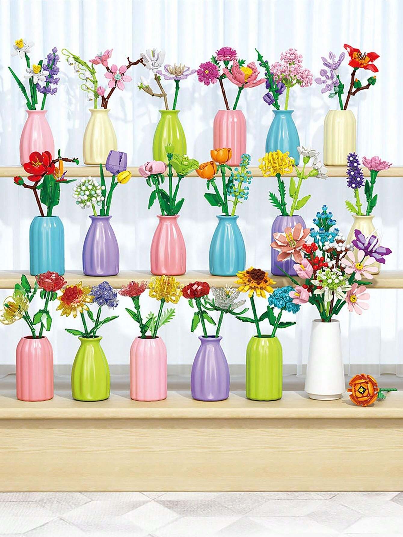 Jeu De Construction De Bouquet De Fleurs Avec Des Roses Pour L