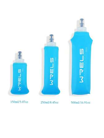 WRELS 1pc Soft Foldable Lightweight Silicone Hydration Bladder Fresh Light Blue Color For Sports, Fitness, Cycling, Running