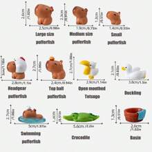 Mini Landscape Creative Lovely Water Pig Capybara Figurine Ornament For Home/Car/Desk Decoration Best Gifts Birthday - Multicolor - View 14