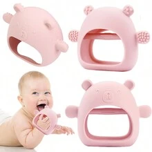 1Pc Blue & Pink Bear Baby Teether Silicone Teething Sensory Toys Babies Anti Dropping Infant Hand Teether Pacifiers Chewing Grasping Exercise Toys For Sucking Needs Early Educational(Some Parts May Be Random) Teething Toys - Multicolor - View 15