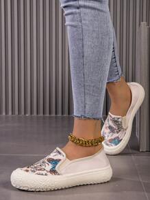 2024年夏季新款透氣繡花網眼帆布漁夫鞋女款 - 卡其色 - 查看 1