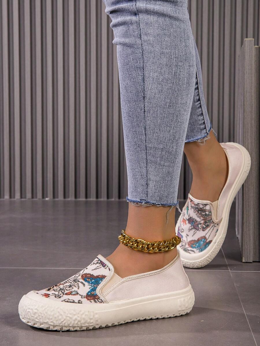 2024年夏季新款透氣繡花網眼帆布漁夫鞋女款 - 卡其色 - 查看 1