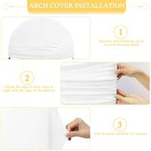 1pc Spandex Arch Cover Background Cloth, White Kiyara Domed Arch Cover Panel, Wedding Arch Backdrop Cover, Flower Arch Frame Cover, Vintage Elastic Support Cover, Suitable For Photography, Wedding Reception, Birthday Party, Festival Celebration (Available In Multiple Sizes)