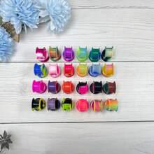 8pairs Random Assorted Colors Round Rim Silicone Ear Gauges Piercing Jewelry For Unisex, Suitable For Daily Wear And Festival Parties. - Round Edge Style - View 2