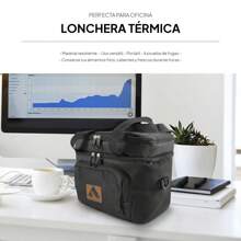 Lonchera Térmica Bolsa De Almuerzo Negro - Negro - Ver 5