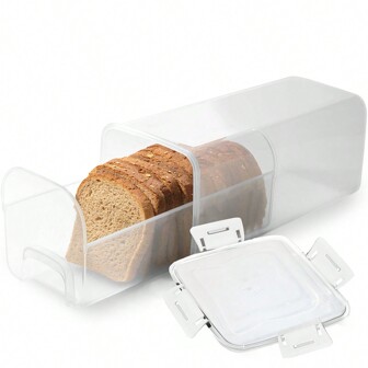 1pc Large Capacity Bread Box With Sealed Lid And Pull-Out Drawer, Bread Keeper, Fresh Bread Storage Container