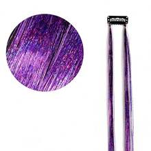 3入組彩色銀箔激光棒發絲條，無痕金絲光激光發絲條，適用於對外貿易 - 彩色 - 查看 5