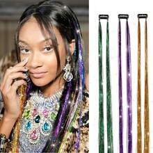 3入組彩色銀箔激光棒發絲條，無痕金絲光激光發絲條，適用於對外貿易 - 彩色 - 查看 1