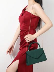 TÚI LETODE 4 miếng Túi ly hợp buổi tối bằng kim cương giả cho nữ Kẹp tai bằng kim cương giả cho đám cưới cô dâu Vòng đeo tay Dangle Bling Long lanh Ví cầm tay Ví cầm tay phong bì nhung màu xanh lá cây Túi buổi tối cho phụ nữ Túi xách dạ hội có dây chuyền có thể tháo rời cho đám cưới và bữa tiệc Túi đeo vai cho phụ nữ Ví cầm tay dành cho phụ nữ Túi xách dự tiệc Túi cưới - màu xanh lá - Xem 4