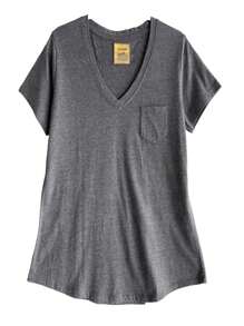 Victory Women's Pocket V-Neck T-Shirts - 灰色希瑟 - 查看 3