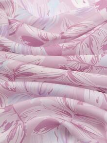 一條簡約印花的70小尺寸絲巾，新型彈簧頭巾，適合女性，多用途腰帶袋裝飾和皮帶，時尚絲巾 - 粉色 - 查看 4