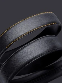 1pc Men Black Belt, Fashionable And Versatile Casual/Business Automatic Buckle Belt, Young/Middle-Aged Litchi Pattern Belt, Ideal Gift For Boyfriend/Elder, Suitable For Daily Life Summer, School
