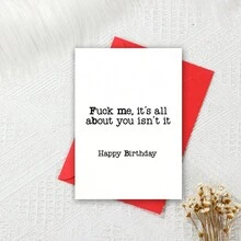 Rude Birthday Cards, Funny Birthday Cards, Humor Cards, Personalized Birthday Cards - Red - View 10