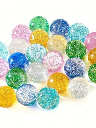 5/10/100pcs Random Color Transparent Soft Bouncy Balls, 1.06" Diameter Rubber Balls For Squishy Toys, Vending Machines, Gift,Christmas