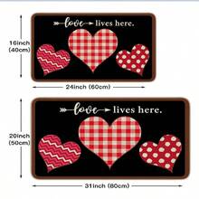 New Arrival Valentine Entrance Door Mat Foot Pad Household Floor Mat - Black and White - View 2