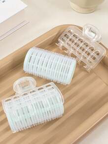 3Pcs Solid Color Hair Roll Curler Hair Curler Women Rollers Hairdressing Tool Does Not Harm Hair Slouchy Hair Curler No Heat Plastic Self-Adhesive Hair Curling Hairdressing Hair Styling Tool Creative Multifunctional Hook And Loop Hairstyle Fixing Rollers Styling Tools Use Before Going Out For Girls - Green - View 8