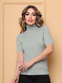 Women Knit Tops - Xám - Xem 4