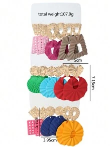 Betykuku 9pairs Colorful Geometric Shape Pendant Earrings - Multicolor - View 5