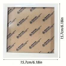 1pc/3pcs White Plastic Picture Frame, Square Photo Frame, Diamond Painting Cross Stitch Frame, Self Mounting Painting Frame, Hanging Display Decoration, Home Decor - White - View 3