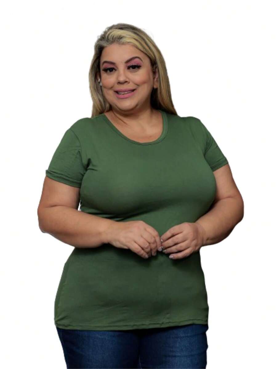 Plus Size Blouses - xanh quân đội - Xem 1