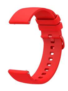 1pc 18mm 20mm 22mm Soft Silicone Watch Strap, Universal Compatible With Samsung Galaxy Watch Active 2/Watch 3 45mm/42mm, Gear S3, Galaxy Watch 4/5/6, Garmin - Suitable For Men & Women - Red - View 6