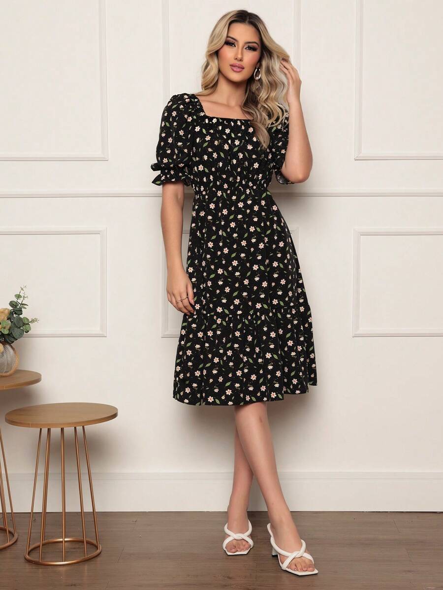 Women Dresses - Black and White - View 1