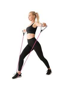 2 Stücke Multifunktionale Aerobic Fitness Widerstandsband, abnehmbarer Arm-Kräftiger & Brust-Expander Gymnastik Zubehör