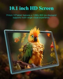 10 Inch Tablet Android 15 Tablet PC, 10.1" Android Tablets DDR4 8GB RAM 32GB ROM 2MP+8MP Dual Camera 5G WiFi-6 BT Support 1TB Expand 10 In IPS 6000mAh Battery Powerful Performance Tablets - 墨綠色 - 查看 1