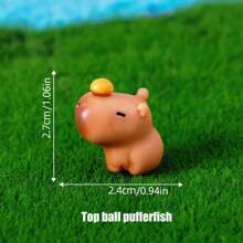 Mini Landscape Creative Lovely Water Pig Capybara Figurine Ornament For Home/Car/Desk Decoration Best Gifts Birthday - Multicolor - View 13