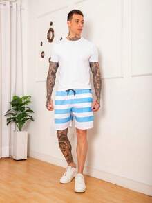 Men Beach Shorts - Màu xanh nhạt - Xem 2