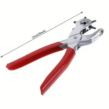 1pc Multi-Functional Steel Pliers German Style Belt Hole Puncher Belt Punch Pliers - Red - View 10