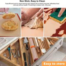 4PCS,Silicone Baking Mats Set , Non-Stick Reusable Baking Mat, Silicon Baking Slip Mats Oven Liner Sheet, Round & Square Cake Pan Mat, Pastry Board Rolling Dough Mats For Macaron Cookie - 4PCS - Red - View 8