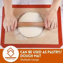 4PCS,Silicone Baking Mats Set , Non-Stick Reusable Baking Mat, Silicon Baking Slip Mats Oven Liner Sheet, Round & Square Cake Pan Mat, Pastry Board Rolling Dough Mats For Macaron Cookie - 4PCS - Red - View 9