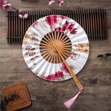 Sakura Flower Hand Fan Pocket Folding Hand Round Fan Circle Windmill Fan Party Decor Gift - White - View 9