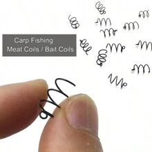 20PCS Meat Coils Bait Coils Bait Screws For Carp Fishing Swivel Floating Popper Boilies Accessories Hair Rig Connector Tackle - Black - View 2