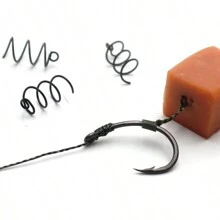 20PCS Meat Coils Bait Coils Bait Screws For Carp Fishing Swivel Floating Popper Boilies Accessories Hair Rig Connector Tackle - Black - View 1