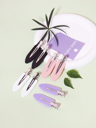 4入組多彩可愛的髮夾,女孩髮夾,不皺邊緣髮夾,可用於洗臉,化妝,髮飾