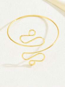 1個金屬款休閒極簡S形女士手鐲，適用於夏季派對、慶典和節日