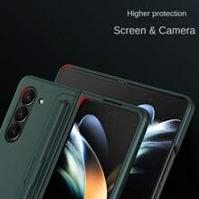 2-In-1 Business High-End Phone Case With Foldable Stand And Pen Slot And Handwriting Stylus Compatible With Samsung Z Fold5 Fold4 Fold3 - Green - View 3