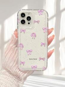 粉色蝴蝶结印花透明手机壳，适用于 和 Galaxy - 無色 - 查看 2