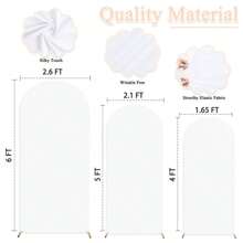 1pc Spandex Arch Cover Background Cloth, White Kiyara Domed Arch Cover Panel, Wedding Arch Backdrop Cover, Flower Arch Frame Cover, Vintage Elastic Support Cover, Suitable For Photography, Wedding Reception, Birthday Party, Festival Celebration (Available In Multiple Sizes)