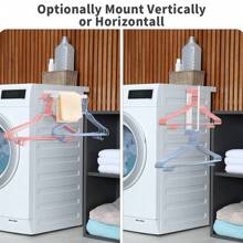 1pc Magnetic Hanger Organizer, Wall Mount Clothes Rack Organizer For Washing Machine,Hanger Stacker For Closet Laundry Room,Space Saving Clothes Hanger Storage, Clothes Hanger Storage, Easy Installation And Convenient Storage, No Drilling Required, Home Supplies - White - View 1