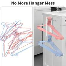 1pc Magnetic Hanger Organizer, Wall Mount Clothes Rack Organizer For Washing Machine,Hanger Stacker For Closet Laundry Room,Space Saving Clothes Hanger Storage, Clothes Hanger Storage, Easy Installation And Convenient Storage, No Drilling Required, Home Supplies - White - View 3