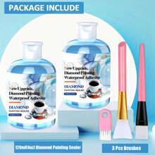 Diamond Painting Sealer Waterproof Adhesive 120ML 5D Diamond Painting Glue Sealer Permanent Hold & Shine Effect Diamond Painting Accessories Glue For Diamond Painting, Puzzles And DIY Craft - Blue - View 6