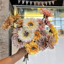 1 Bundle Of 3 Stems Artificial Silk Ribbon Flowers For Wedding Decor And Home Decoration - Multicolor - View 3