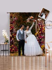 1pc Custom Photo Curtains, Personalized Curtains With Photo And Text, Curtains Photo Collage, Custom Dog Curtains, Personalized Dog Curtainss, Personalized Throws Curtains, Dog Picture Curtains, Collage Curtains, Best Friend Photo Curtains, Cozy Curtains, Family Photo Gift, Wedding Gift, Birthday Gifts, Mother's Day Gift, Father's Day Gift, Gift For Mom/Dad, Gift For Friend, Gift For Her - Multicolor - View 3